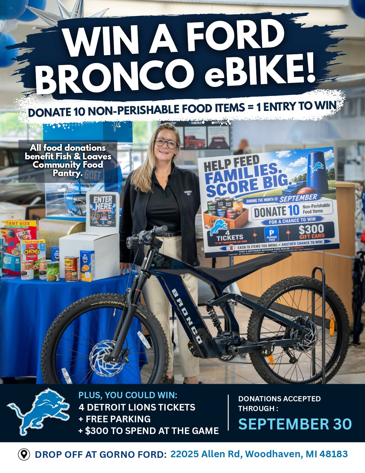 Gorno Ford Food Drive - Win a Ford Bronco eBike